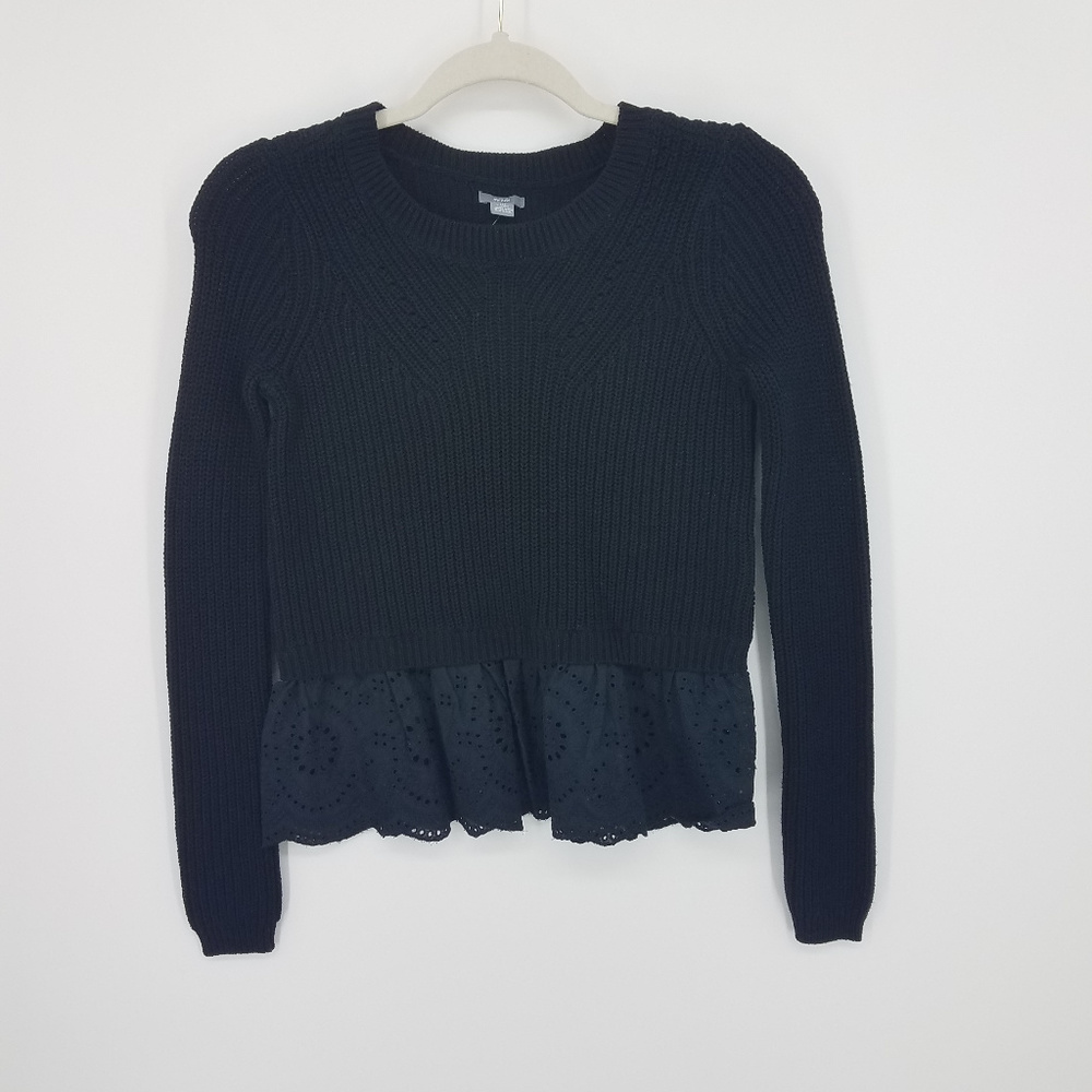 Aerie American Eagle Peplum Eyelet Sweater NWT